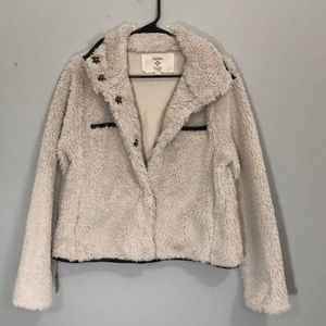 Dylan, S, Trendy cream button up jacket